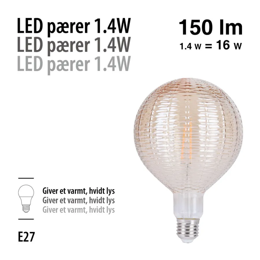 Best LED-pære Dent Amber 1,4 W E27