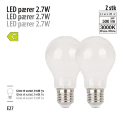 Best LED-pærer standard 2,7 W E27 - 2-pk.