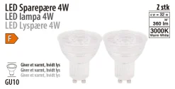 Hot LED-spotpære 4 W GU10 - 2-pk.