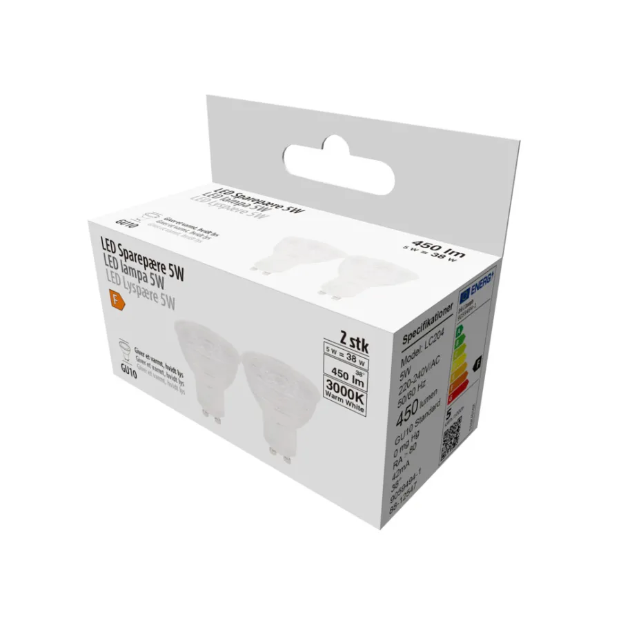 Hot LED-spotpære 5 W GU10 - 2-pk.