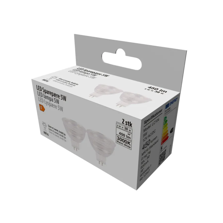 Outlet LED-spotpære 5 W GU5,3 - 2-pk.
