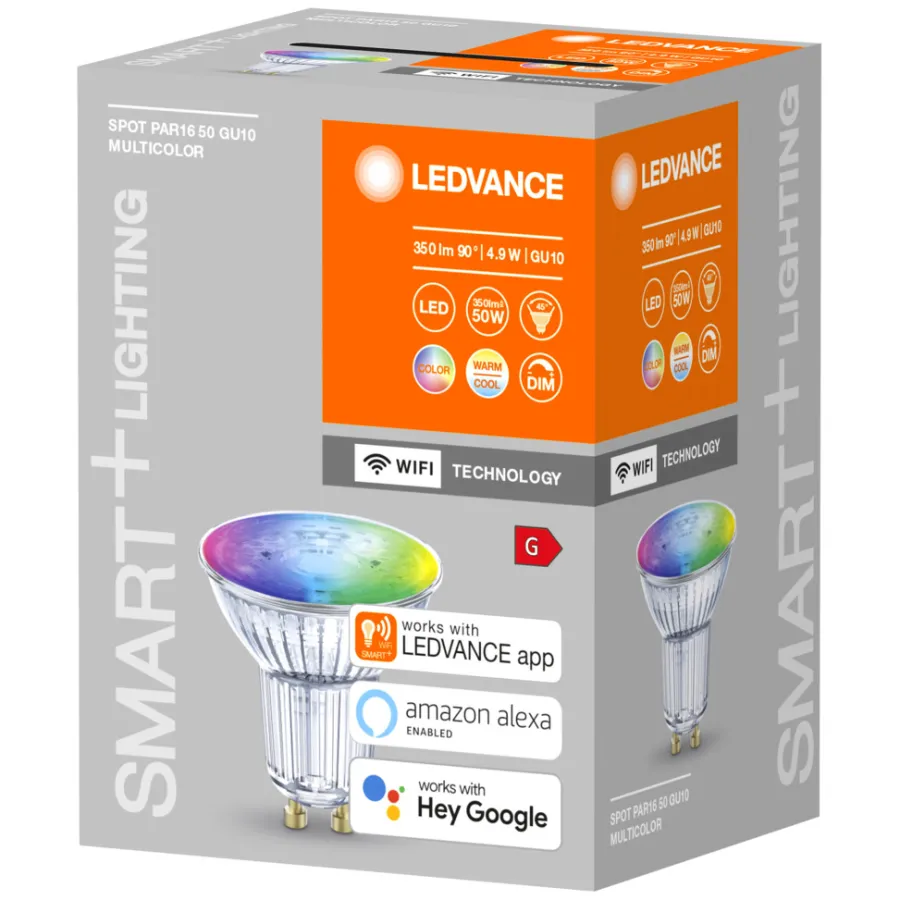 Sale LEDVANCE SMART+ spotpære PAR16 farge GU10 5 W