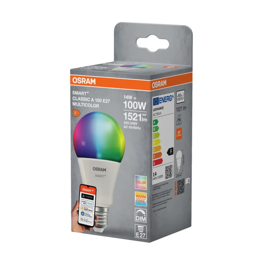 Online LEDVANCE SMART+ standard pære RGBW E27 14 W