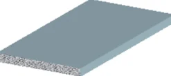 Hot Listprofil flat sølv - 2 x 25 mm x 1 meter
