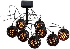 Clearance Garden Lyslenke m/8 kuler med flammeeffekt 4,1 meter - ® Svart