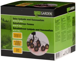 Clearance Garden Lyslenke m/8 kuler med flammeeffekt 4,1 meter - ® Svart