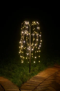 Online Stemning Lystre hengepil med 140 LED-pærer H100 cm Brun