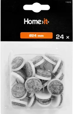 Online Home it Møbelknotter med spiker Ø24 mm grå - 24 stk.
