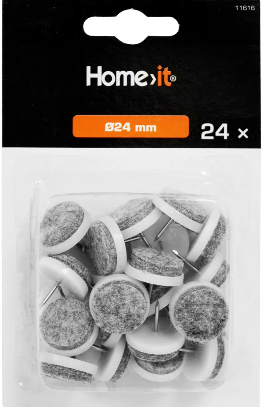 Online Home it Møbelknotter med spiker Ø24 mm grå - 24 stk.