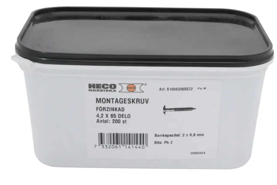 Hot Heco Monteringsskrue 4,8 x 35 fzb - 100 stk.