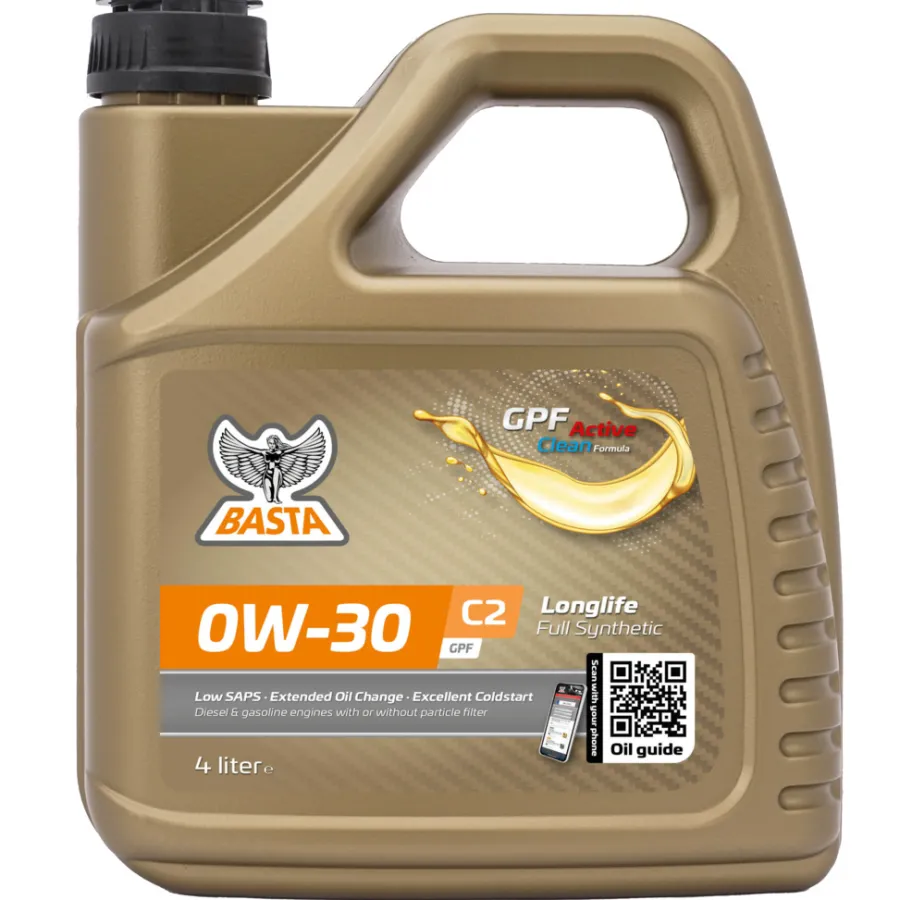 Online Basta Motorolje 0W-30 C2 fullsyntetisk - 4 liter