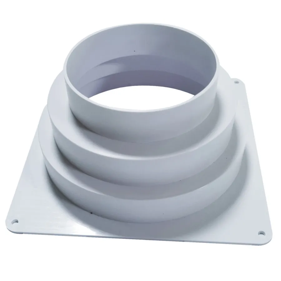 Clearance Murflens til flexrør 175 x 175 mm Hvit