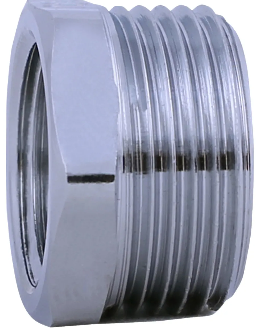New Nippelmuffe 1"x3/4" formet Krom