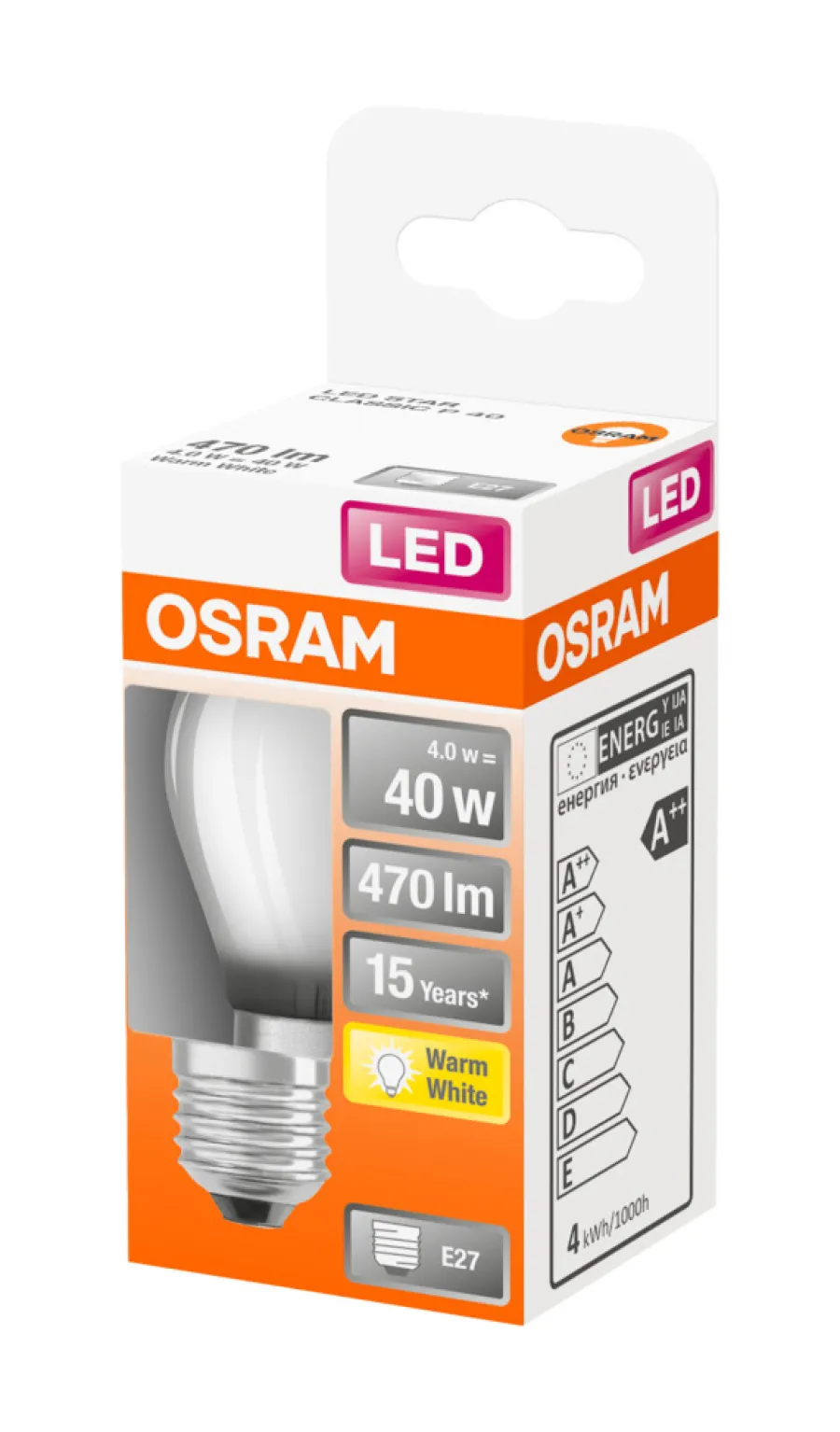 Hot Osram LED Star Classic E27 matt kronepære 3,4 W