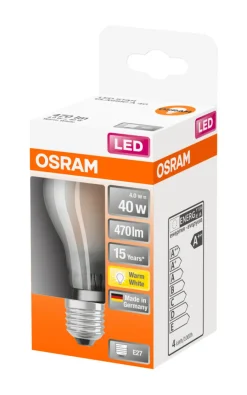 Best Osram LED Star Classic E27 matt standardpære 4 W
