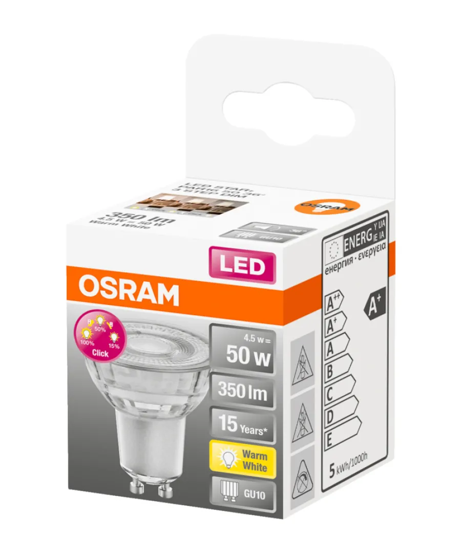 Outlet Osram LED Star+ PAR16 dimbar 4,5 W GU10