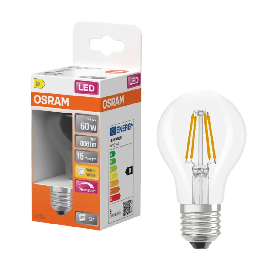 Best Osram LED Superstar Classic klar standard dimbar E27 7 W