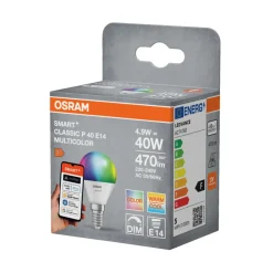 New Osram SMART+ RGB+TW kronepære E14 4,9 W