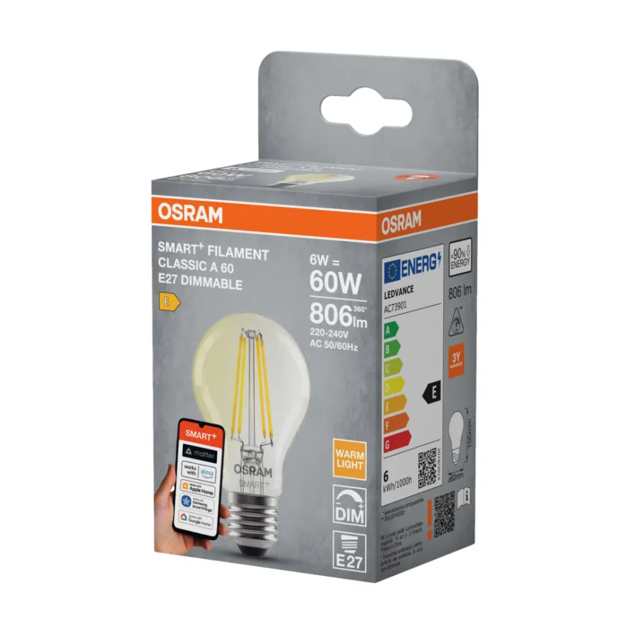 Best Osram SMART+ standard filamentpære hvit E27 6 W