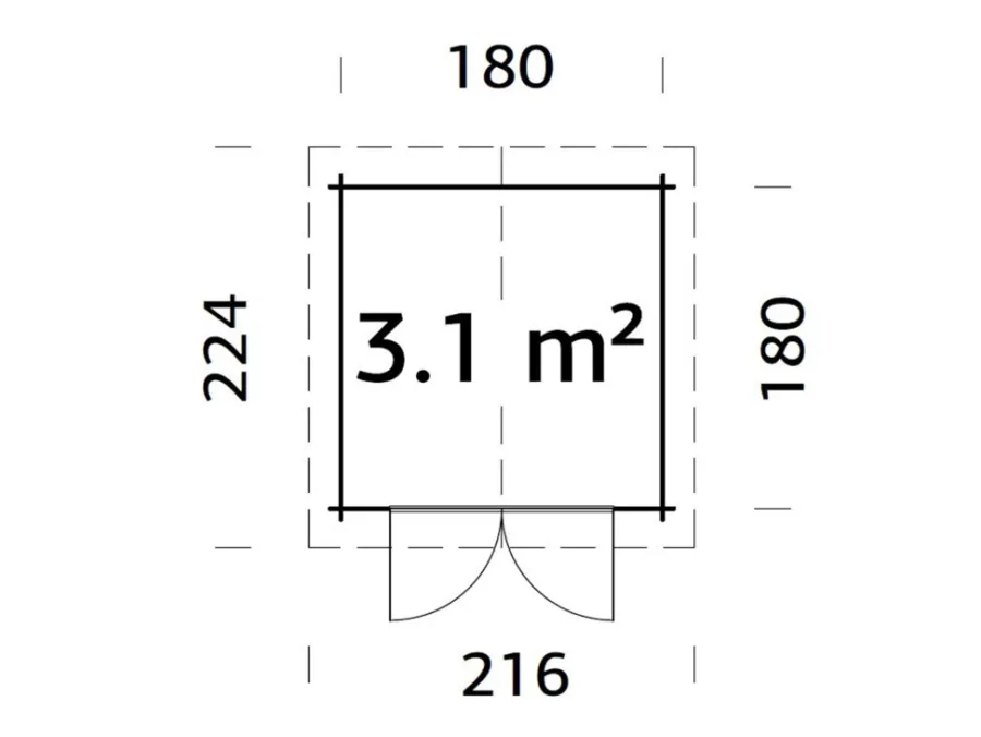 Palmako redskapsbod Peter 2 – 192 x 192 cm