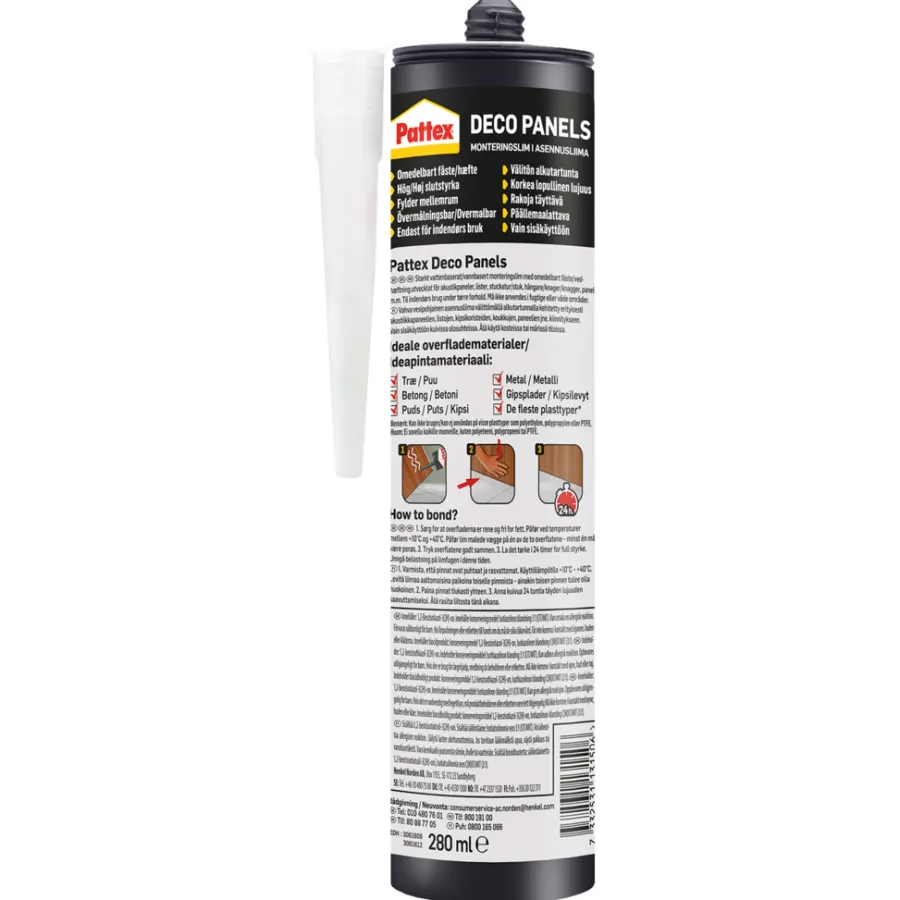 Clearance Pattex Deco Panels monteringslim 280 ml