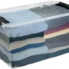 Clearance Plast1 oppbevaringsboks m/lokk klar - SystemBox 80