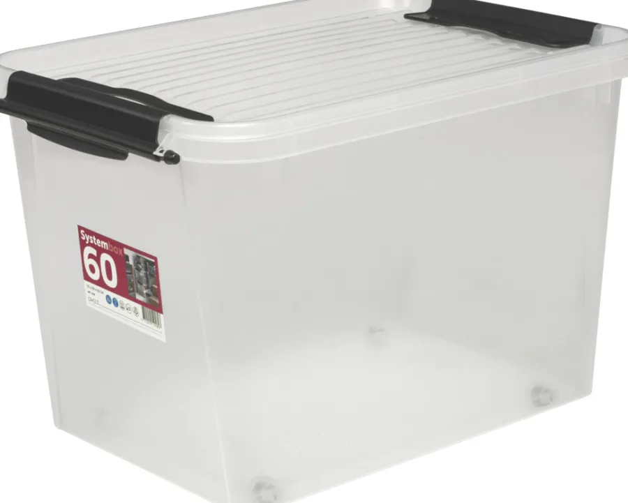 Hot Plast1 oppbevaringsboks m/lokk klar - SystemBox 60