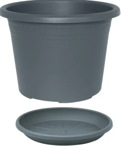 Clearance Potte Cylindro plast Ø45 cm Grå
