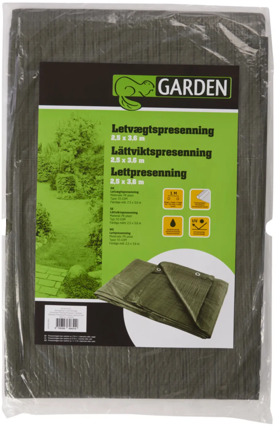 Garden Presenning 250 x 360 cm 9 m² - ® Grønn