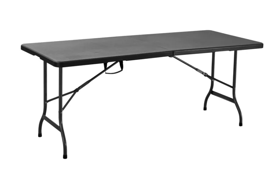 Clearance Sammenleggbart bord metall/plast 180 x 75 cm Svart
