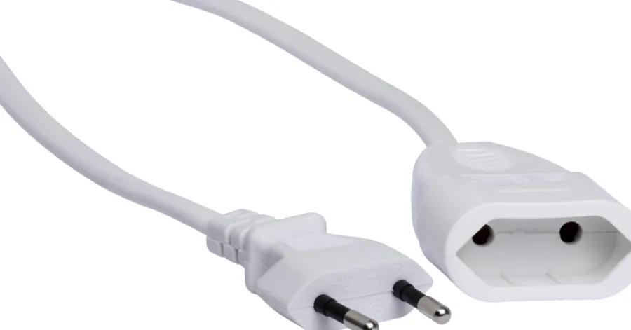 Discount Elworks Skjøteledning Euro hvit 2 meter