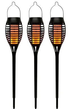 Outlet Garden Solar 3-i-1 flammefakler LED 50 cm 3-pk. - ® Svart