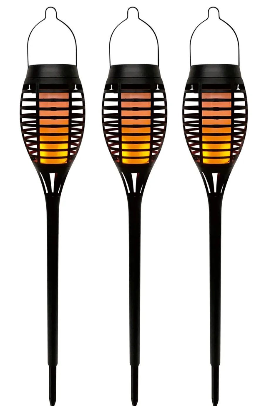 Outlet Garden Solar 3-i-1 flammefakler LED 50 cm 3-pk. - ® Svart