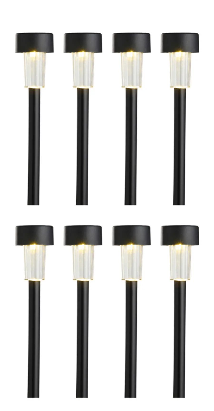 Outlet Garden Solcellelamper til hagen H35,5 cm 8-pk. - ® Svart