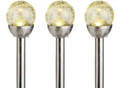 Sale Garden Solcellelamper Ø8 x H34 cm 3-pk. - ® Sølv