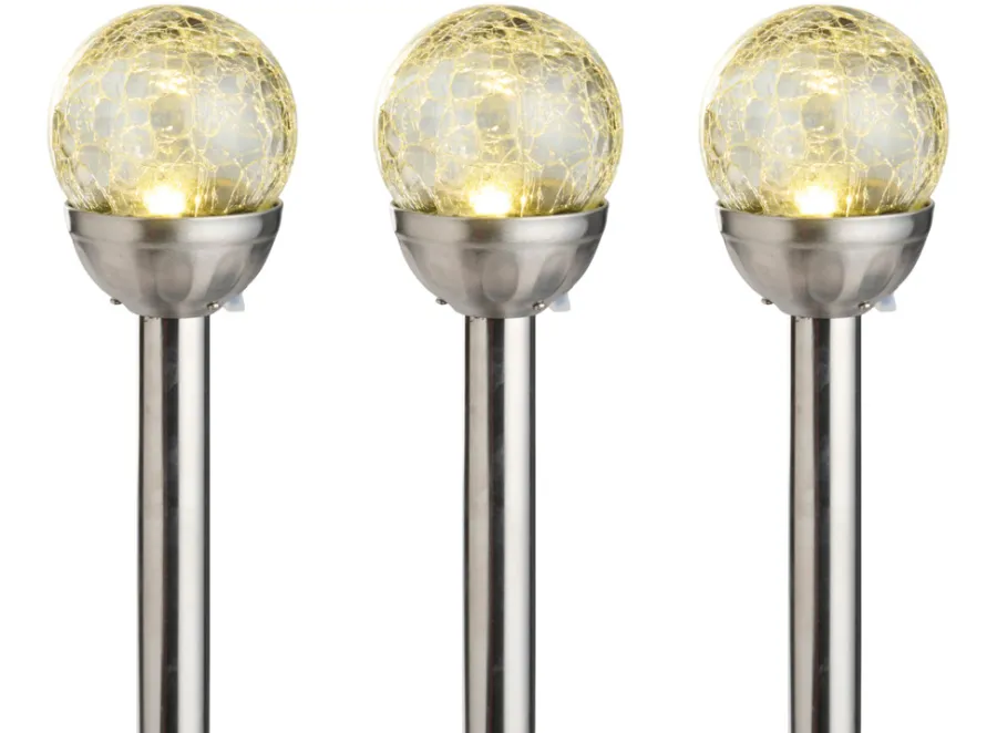Sale Garden Solcellelamper Ø8 x H34 cm 3-pk. - ® Sølv