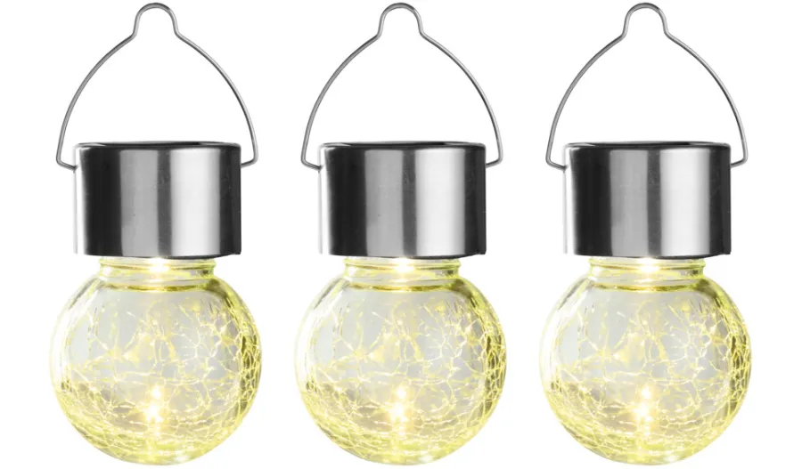 Clearance Garden Solcellepære glass/metall Ø6 cm 3-pk. - ® Sølv