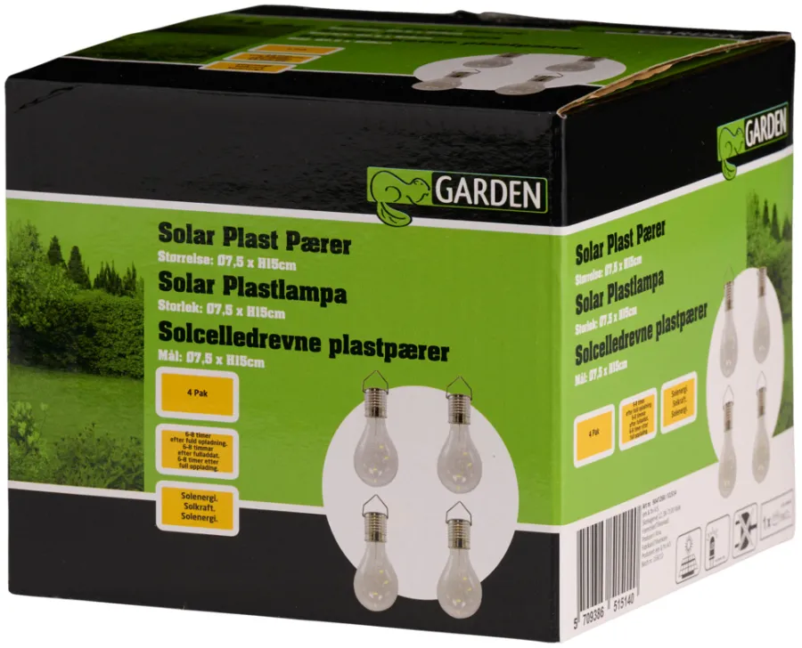 Clearance Garden Solcellepærer plast Ø7,5 cm 4-pk. - ® Sølv