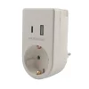 Hot Elworks Stikkontaktadapter schuko m/USB & mobilholder