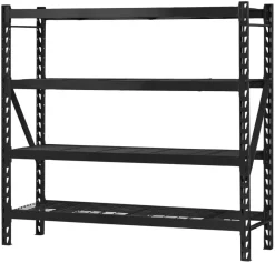 Online Probuilder Stålreol 4 hyller svart 196 x 183 x 61 cm - Matt svart