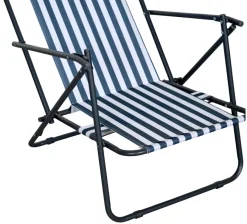 New Sunlife Strandstol Albany i metall og polyester - ® Blå/hvit