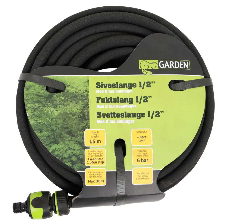 Clearance Garden Svetteslange 1/2" med 2 Lux-koblinger 15 meter – ®