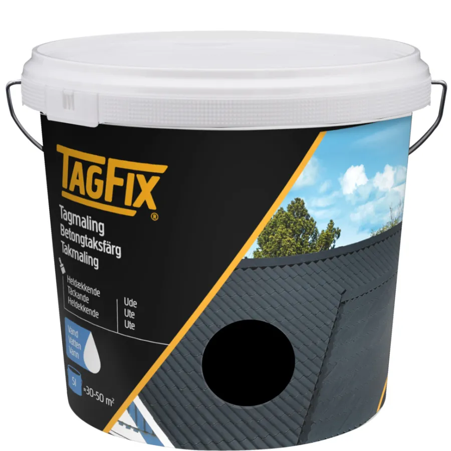 Tagfix Takmaling vannbasert 5 liter - svart