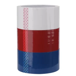 New Tape 50 mm x 66 meter 3-pk. Hvit/rød/blå