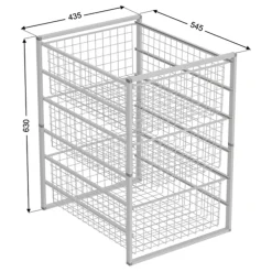 Clearance Domax Trådkurver med stativ 63 x 43,5 x 54,5 cm Hvit