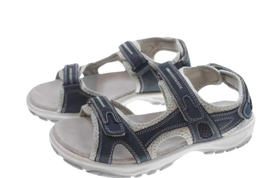 Sale Trekkingsandaler dame i skinn str. 40 Denimfarget