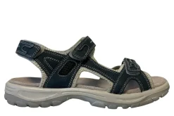 Trekkingsandaler dame i skinn str. 39 Denimfarget