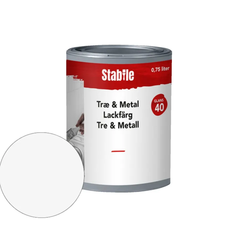 Best Stabile Tre- & metallmaling vannbasert 0,75 l - hvit