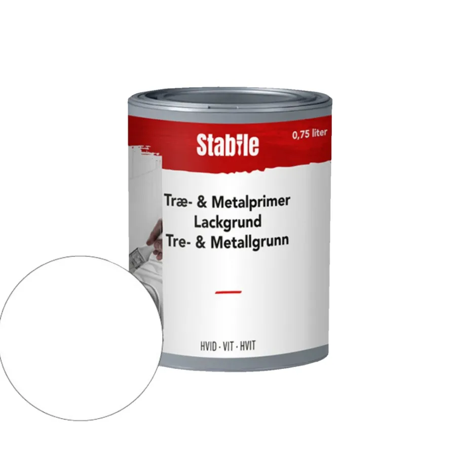 New Stabile Tre- og metallprimer vannbasert 0,75 l - Hvit