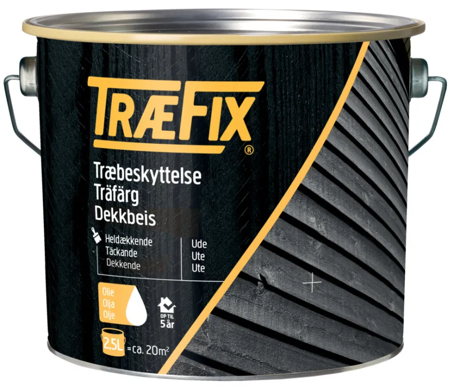 Clearance Træfix dekkbeis oljebasert 2,5 liter Hvit